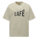 GALLERY DEPT. Men's Natural Paint-Splattered Distressed Printed Cotton-Jersey T-